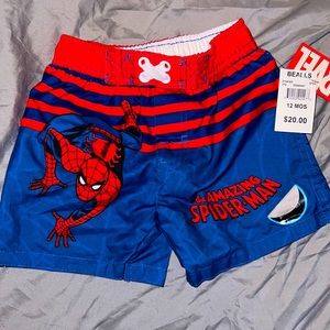 Marvel Spider-Man boys swim trunks 12 months NWT
